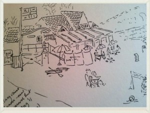 beach pencil sketch Joy Lockton