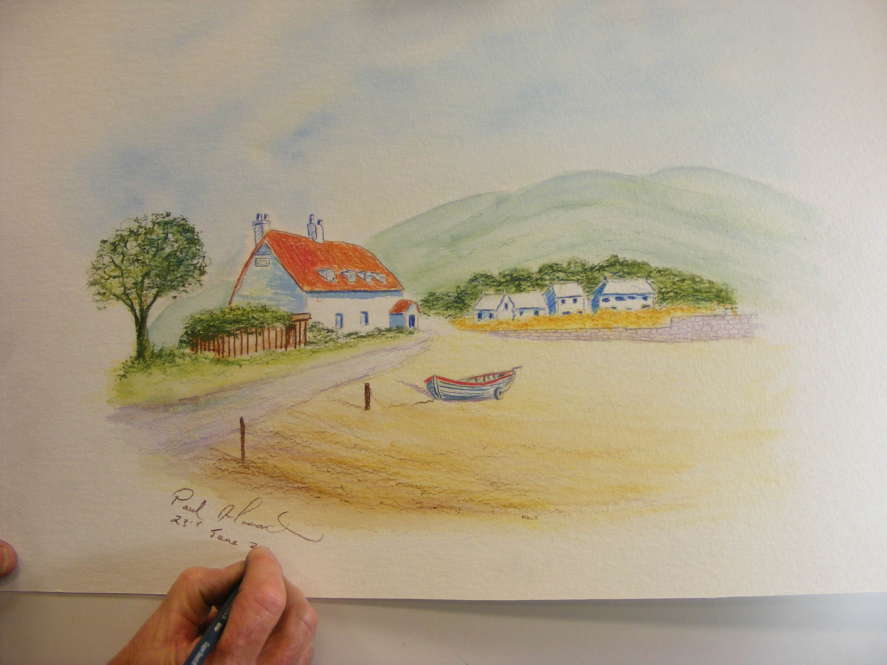 Paul Howard watercolour pencil demonstration
