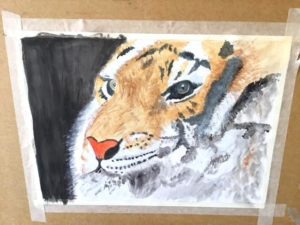 Jane peck tiger acrylic painting