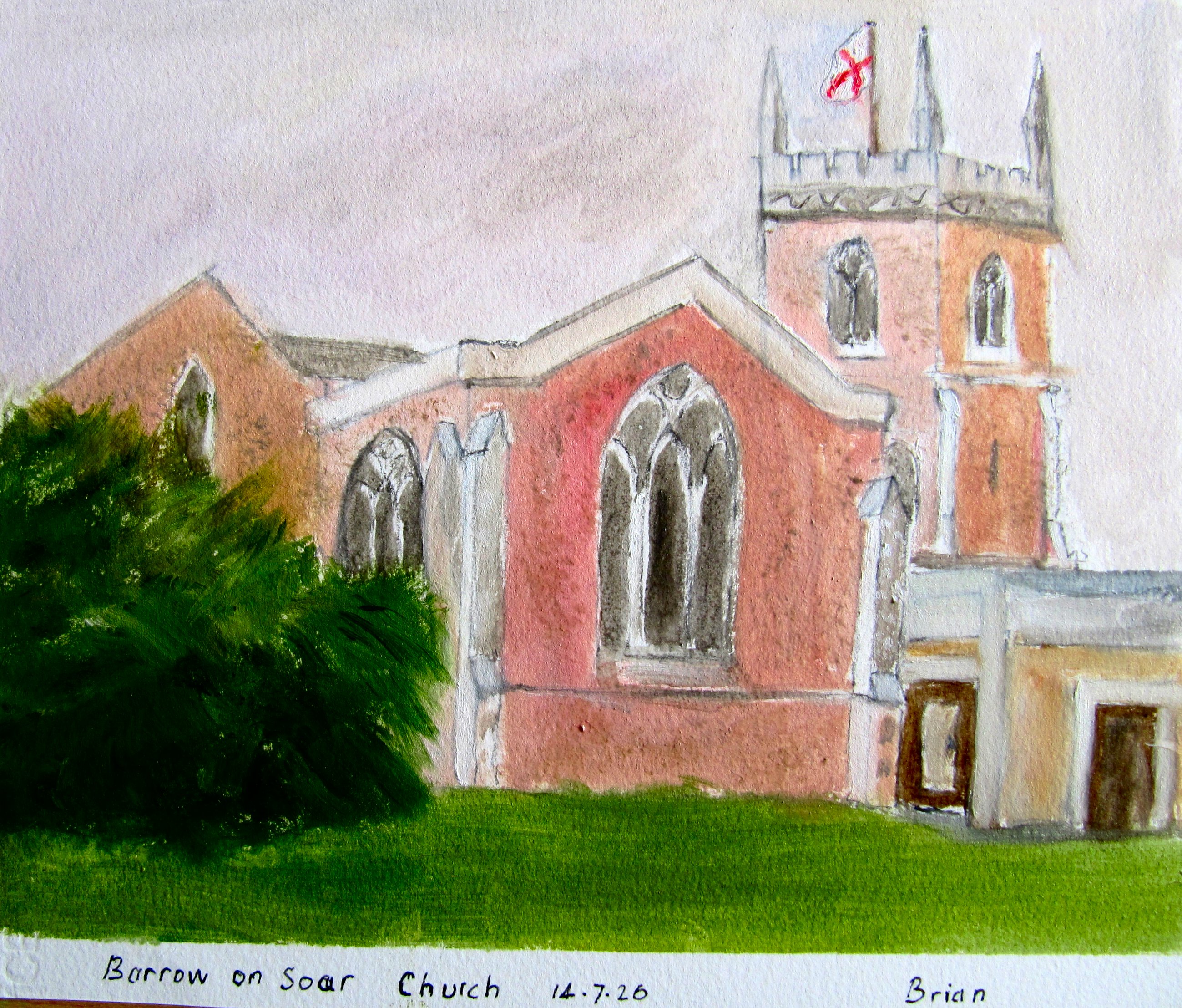 Brian Frost - Barrow upon Soar Chruch Watercolour